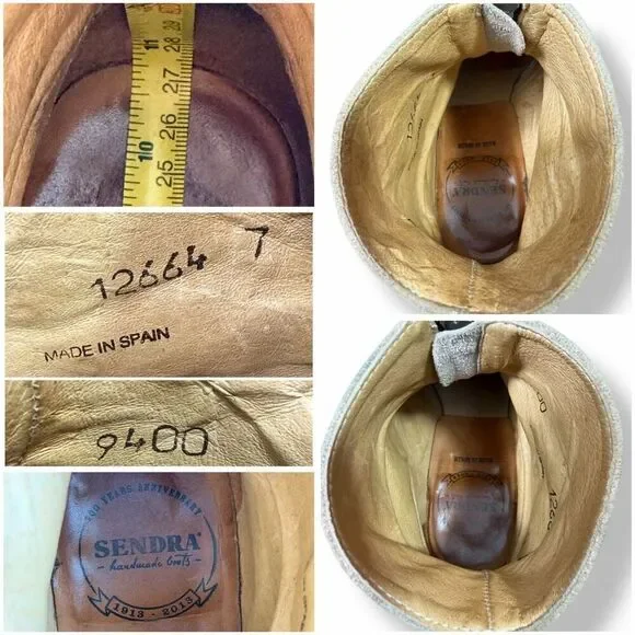 Sendra Western Moto Buckle Ankle Boots Tan Suede Triple Strap Women’s 9.5 - Picture 11 of 13